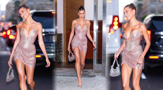 Hailey Bieber Spectacular Legs And Boobs