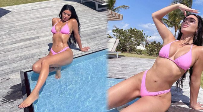 Jaw-Dropping Kim Kardashian: A Scintillating Display of Beauty in a Pink Bikini!