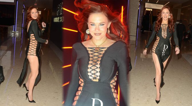 Scandalously Hot: Maitland Ward Flaunts Her Big Tits in Provocative Black Dress