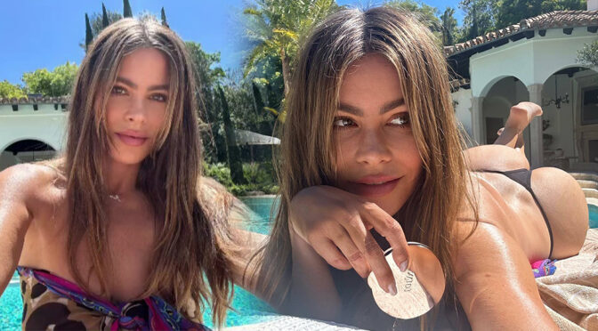 Sofia Vergara Bares Her Stunning Thong-clad Booty in a Poolside Bikini Selfie!