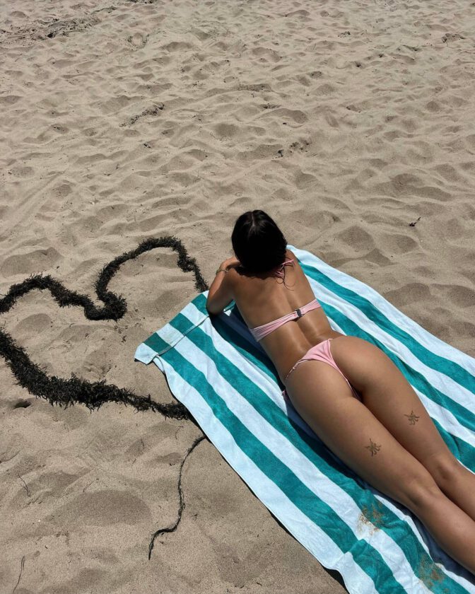 Addison Rae Pink Bikini Beach Sexy