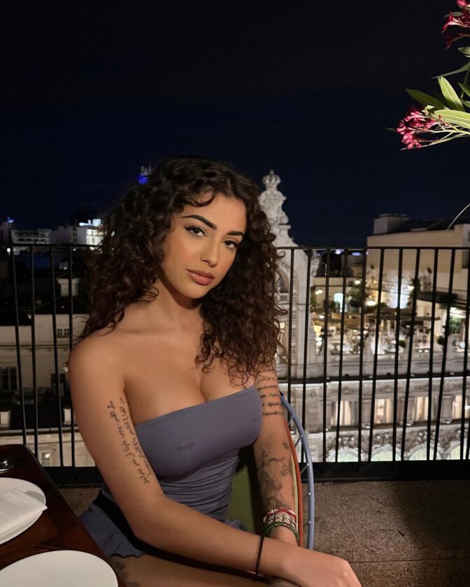 Malu Trevejo Braless Boobs Legs Pierced Nipples