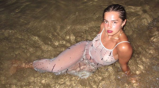 Addison Rae’s Sensational Bikini Poses: Wet Sheer Dress and Braless Tease
