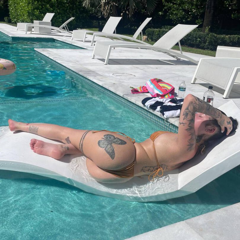 Bhad Bhabie Gorgeous Ass In Thong Bikini