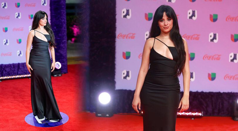 Mesmerizing Elegance: Camila Cabello Flaunts Her Stunning Curves in a Tight Black Dress at 2023 Premios Juventud Awards!