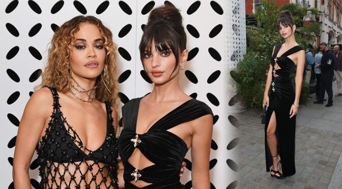 Sizzling Hot Emily Ratajkowski Stuns in a Seductive Black Dress at British Vogue x Self Portrait Summer Party