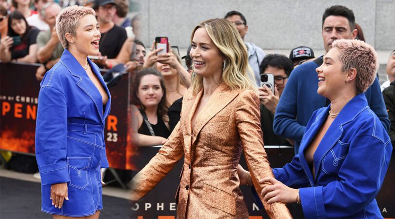 Braless Sensation: Florence Pugh’s Risky Cleavage and Leg Display at Oppenheimer Premiere