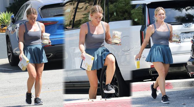 Hilary Duff’s Boobs and Pokies: A Seductive LA Outing in a Mini Skirt!