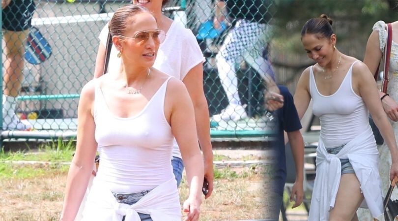 Sizzling Sensation: Jennifer Lopez Bares All in Sheer Tank Top โ Braless & Pokies Galore!