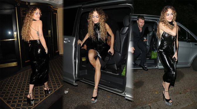Rita Ora Stuns in Black Leather Dress: Revealing, Sexy and Oh-So-Seductive!