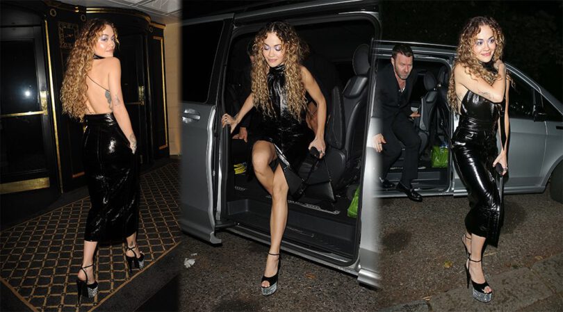 Rita Ora Stuns in Black Leather Dress: Revealing, Sexy and Oh-So-Seductive!