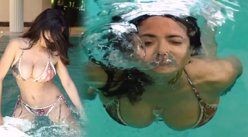 Bikini Bliss: Witness Salma Hayek’s Exquisite Breasts in a Steamy Pool Video