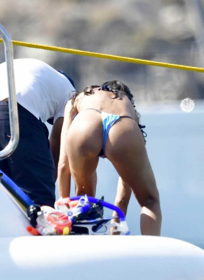 Izabel Goulart Thong Bikini Mykonos Boat