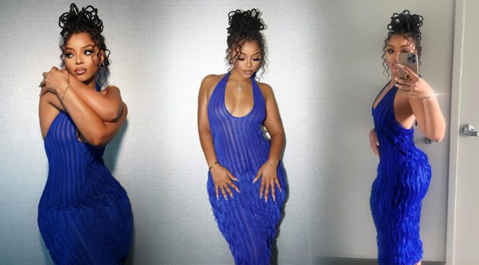 Nipple Tease and See-Through Seduction: Chloe Bailey Stuns in Racy Blue Dress Photo Shoot