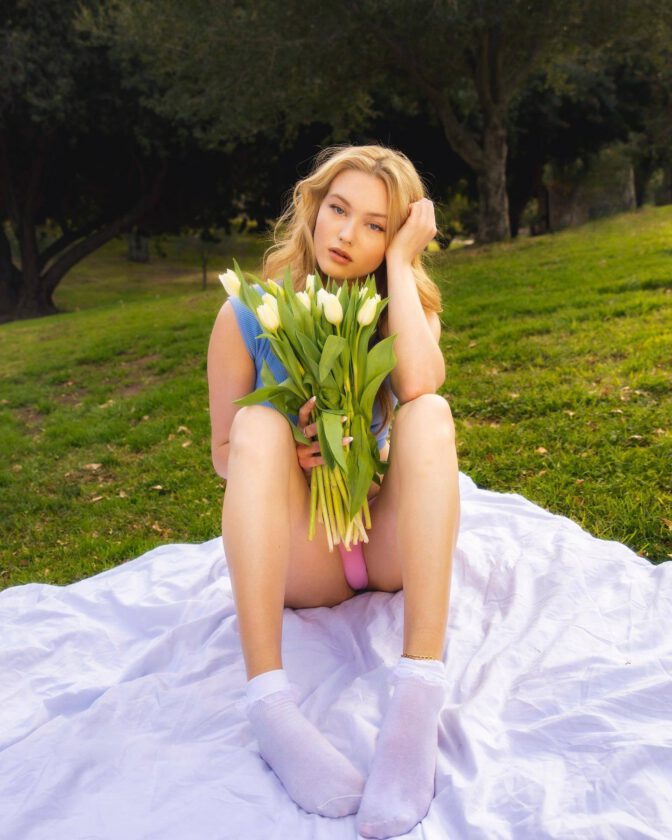 Chloe Robertson Provocative Pose Panties Photoshoot