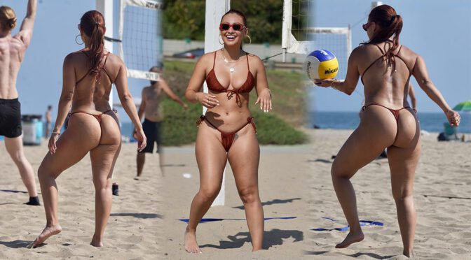 Francia Raisa Rocks Malibu Beach with a Stunning Big Booty Display!