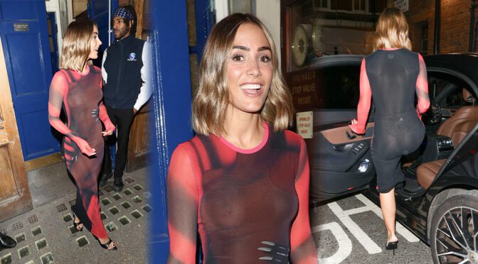Unveiling Elegance: Frankie Bridge’s Sheer Dress Charms London