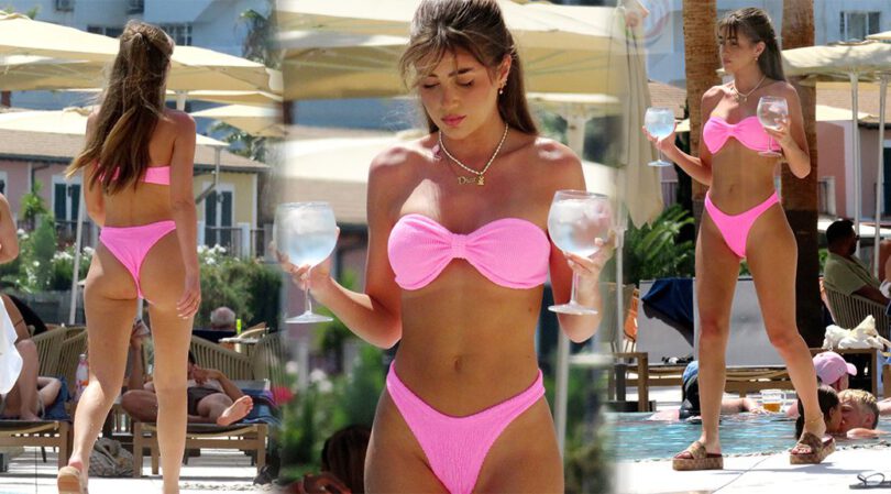 Bikini Bliss: Georgia Steel’s Poolside Perfection in Mallorca – Tiny Bikini Bottoms and a Show-Stopping Ass!