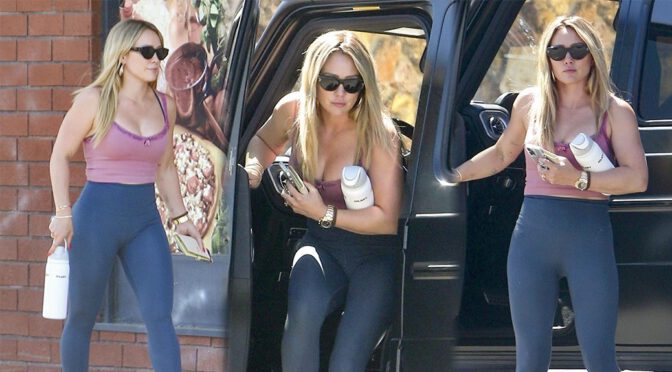 Sexy Gym Outfit Alert: Hilary Duff’s Boobs and Leggings Attraction