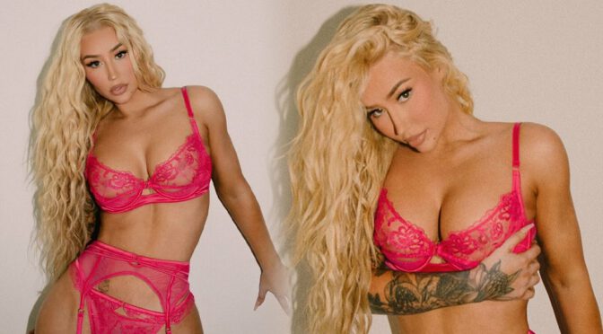 Racy Glamour: Iggy Azalea’s Alluring Red Lingerie and Exposed Nipples