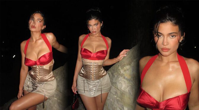 Kylie Jenner’s Scorching Red Top Shoot: Unveiling Her Enviable Curves