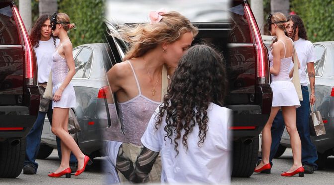 Lily Rose Depp Braless And Leggy