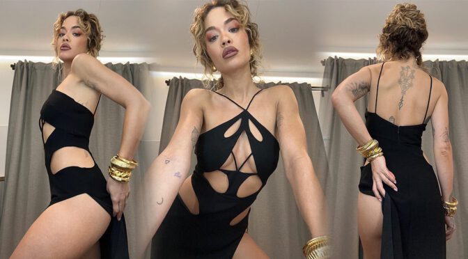 Rita Ora Sexy In Revealing Black Dress