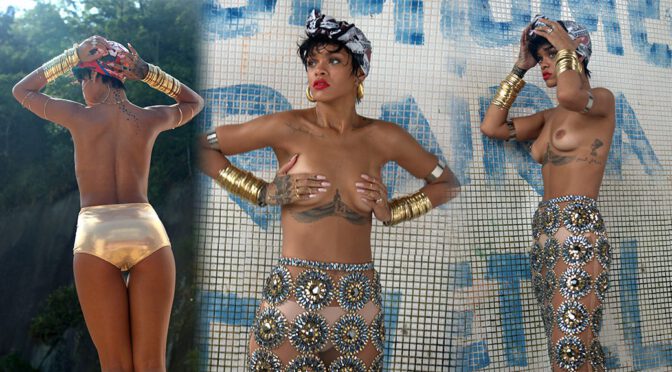 Provocative Photoshoot: Rihanna Bares All in Topless Vogue Brazil Pics, Featuring Her Mesmerizing Pierced Nipples! (NSFW) (Full Set!)