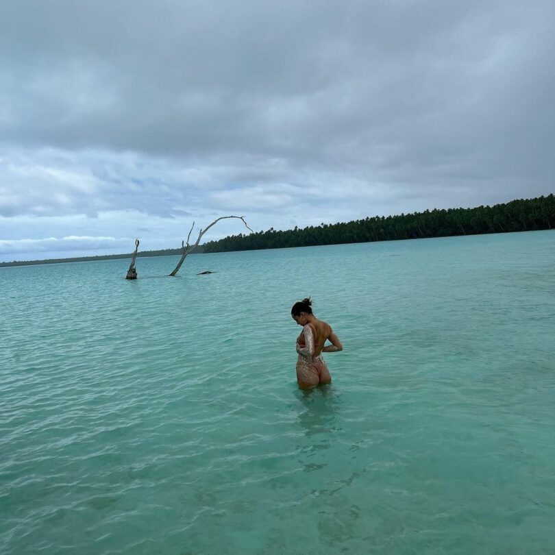 Addison Rae Flaunts Her Bikini Perfection On Tahiti's Sandy Shores.