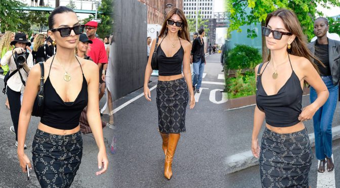 Emily Ratajkowski Braless Cleavage