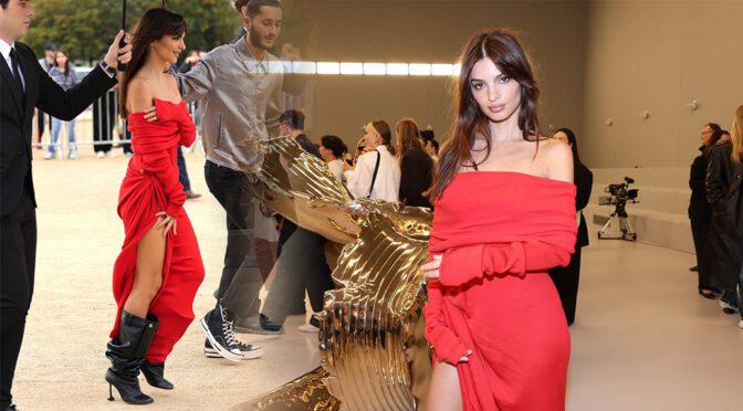 Emily Ratajkowski’s Daring Red Dress: All Eyes on Those Seductive Legs!