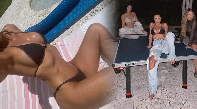 Kim Kardashian Beautiful Boobs In Bikini