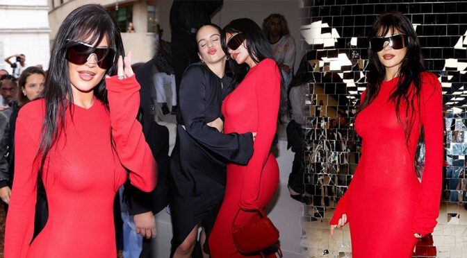 Kylie Jenner’s Show-Stopping Look: Body-Hugging Red Dress Highlights Her Spectacular Curves and Boobs!