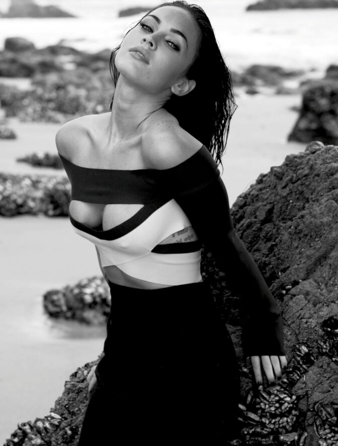 Provocative Elle June Photo Of Megan Fox Highlighting Her Stunning Boobs.