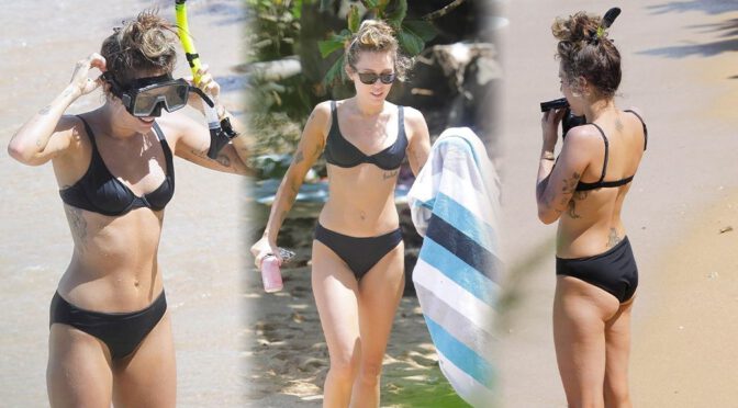 Miley Cyrus’s Stunning Black Bikini Pics: Jaw-Dropping Bikini-Clad Perfection!