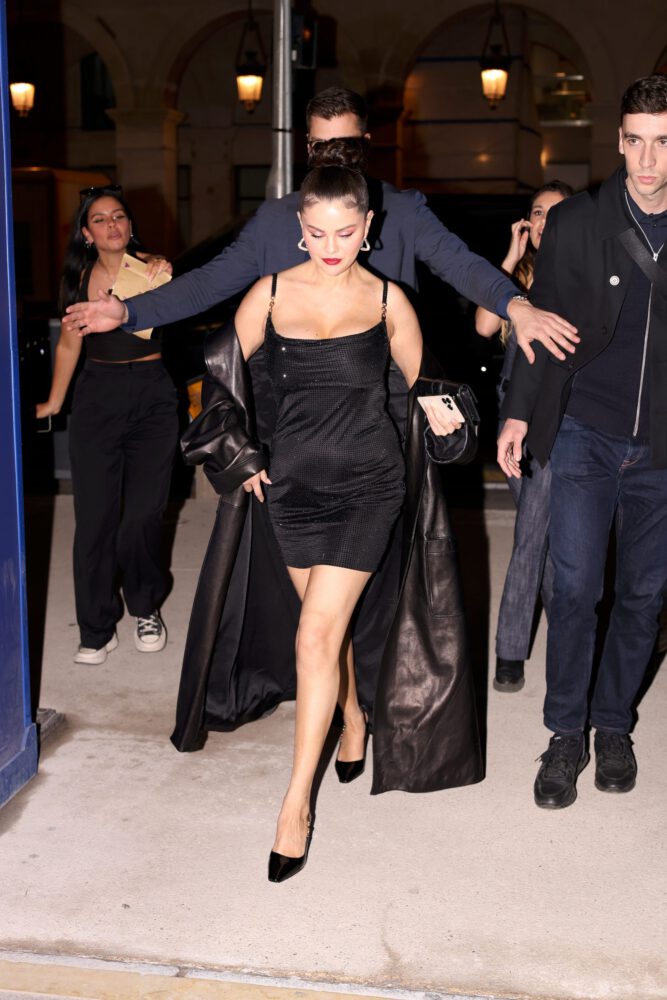 Selena Gomez Paris Sexy Dress Boobs Cleavage