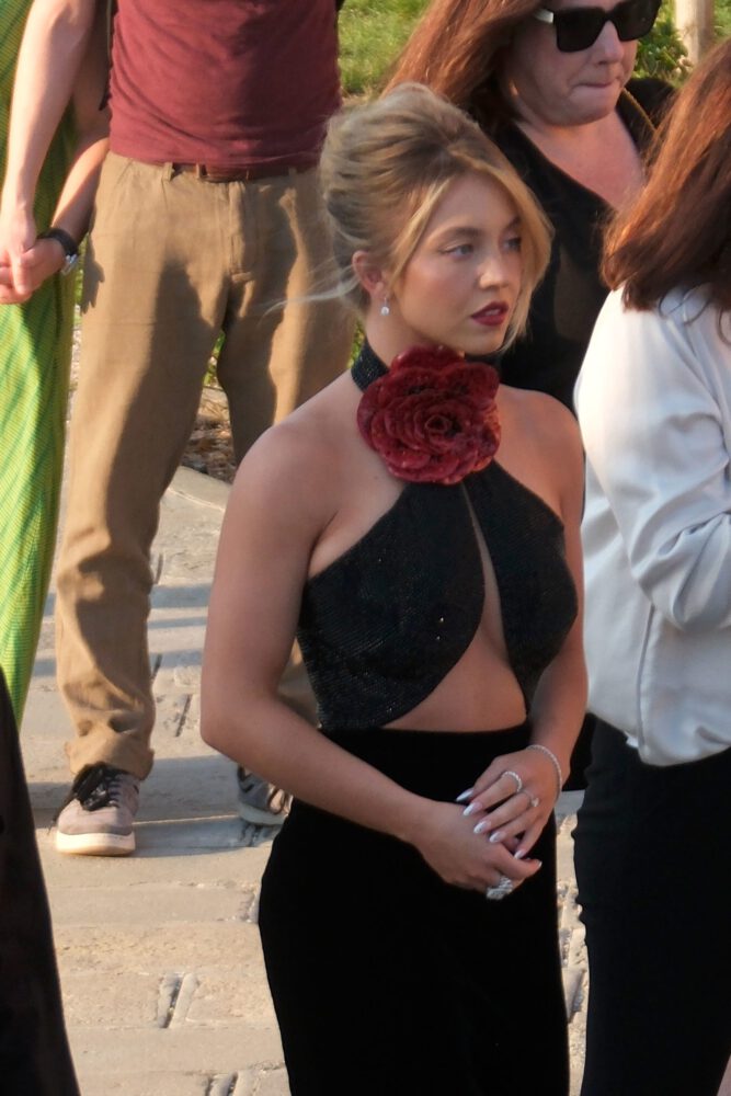 Sydney Sweeney Black Dress Giorgio Armani Venice