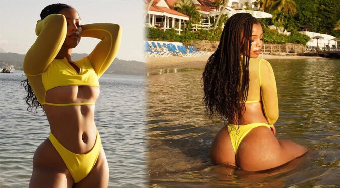 Chloe Bailey’s Sultry Yellow Two-Piece Beach Photoshoot: A Siren of Sensuality and Allure!