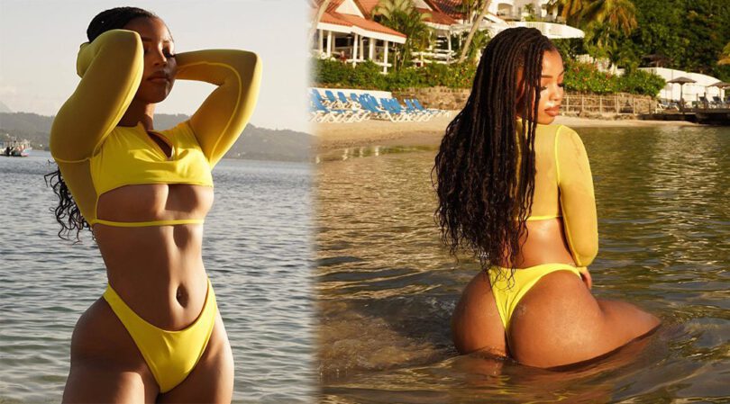 Chloe Bailey’s Sultry Yellow Two-Piece Beach Photoshoot: A Siren of Sensuality and Allure!