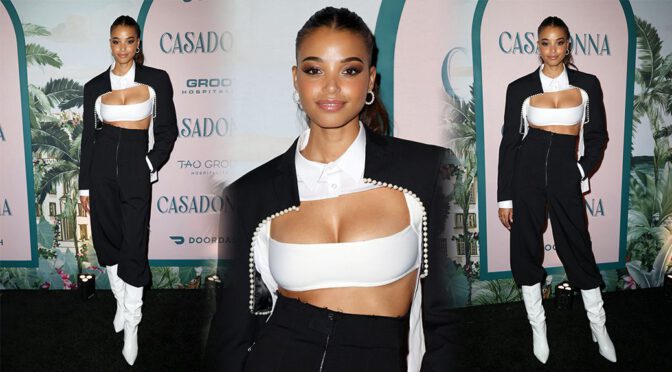 Sultry Ella Balinska Stuns with Jaw-Dropping Cleavage at Casadonna Opening!