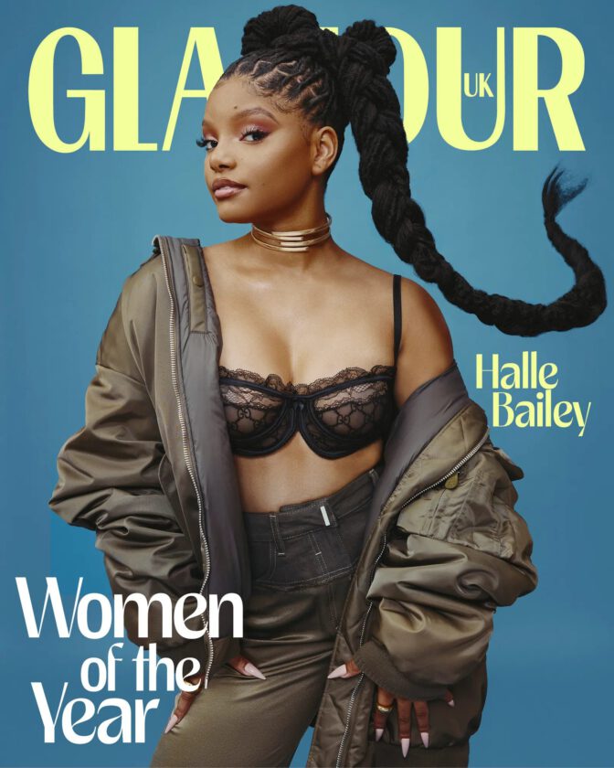 Halle Bailey Black Bra Photoshoot Glamour
