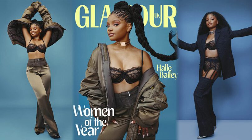 Halle Bailey’s Jaw-Dropping Black Bra Photoshoot for Glamour UK Magazine