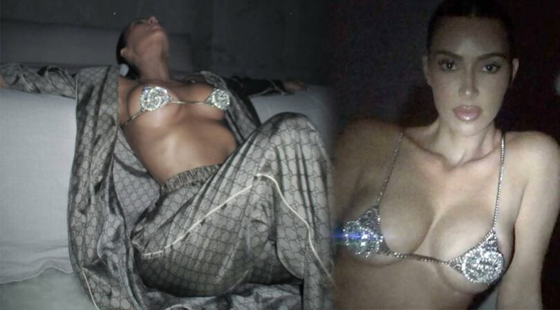 Kim Kardashian’s Dazzling Display: Jaw-Dropping Bra Selfies Revealing Her Voluptuous Boobs