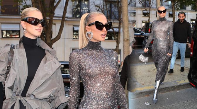 Balenciaga Show Shock: Paris Hilton’s Braless Boobs and Nipples Steal the Spotlight