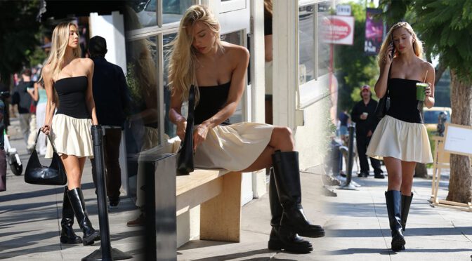 Sizzling Sensation: Alexis Ren’s Allure in Tube Top and Mini Skirt!