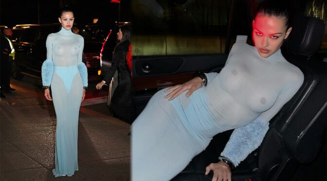 Amelia Hamlin Shocks in Sheer Dress, Bares Braless Boobs and Nipples at 2023 CFDA Fashion Awards