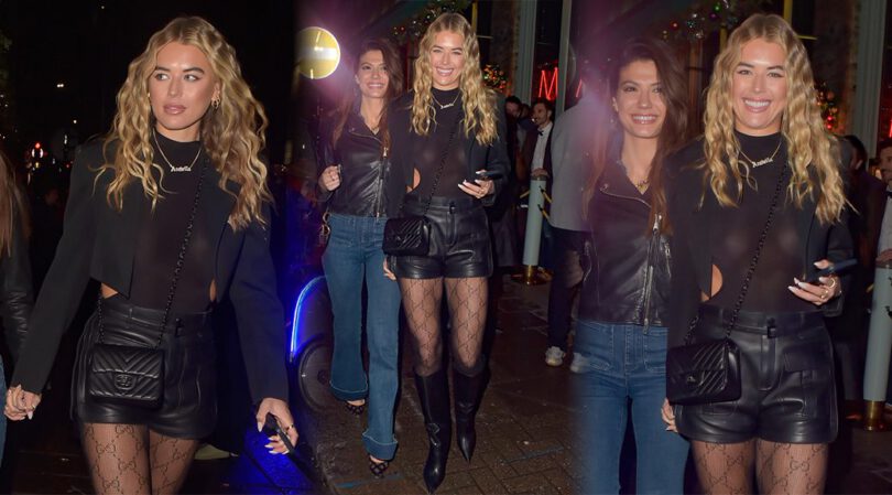 London’s Scandalous Night Out: Arabella Chi’s Braless Chic and Stocking Glam