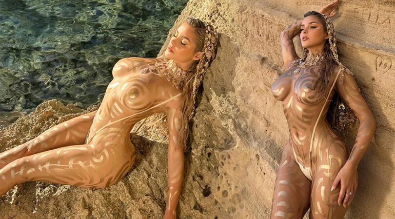 Demi Rose Mawby Bares All: Mesmerizing Topless Photoshoot with Boobs Covered in Paint! (NSFW)