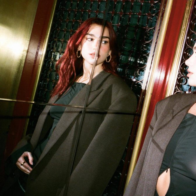 Dua Lipa Braless Black Dress See Through