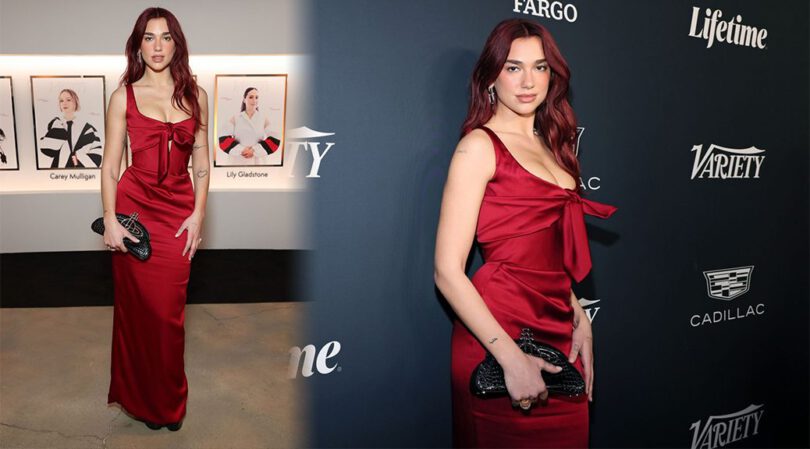 Spectacular Sight: Dua Lipa’s Bold Red Dress and Show-Stopping Cleavage